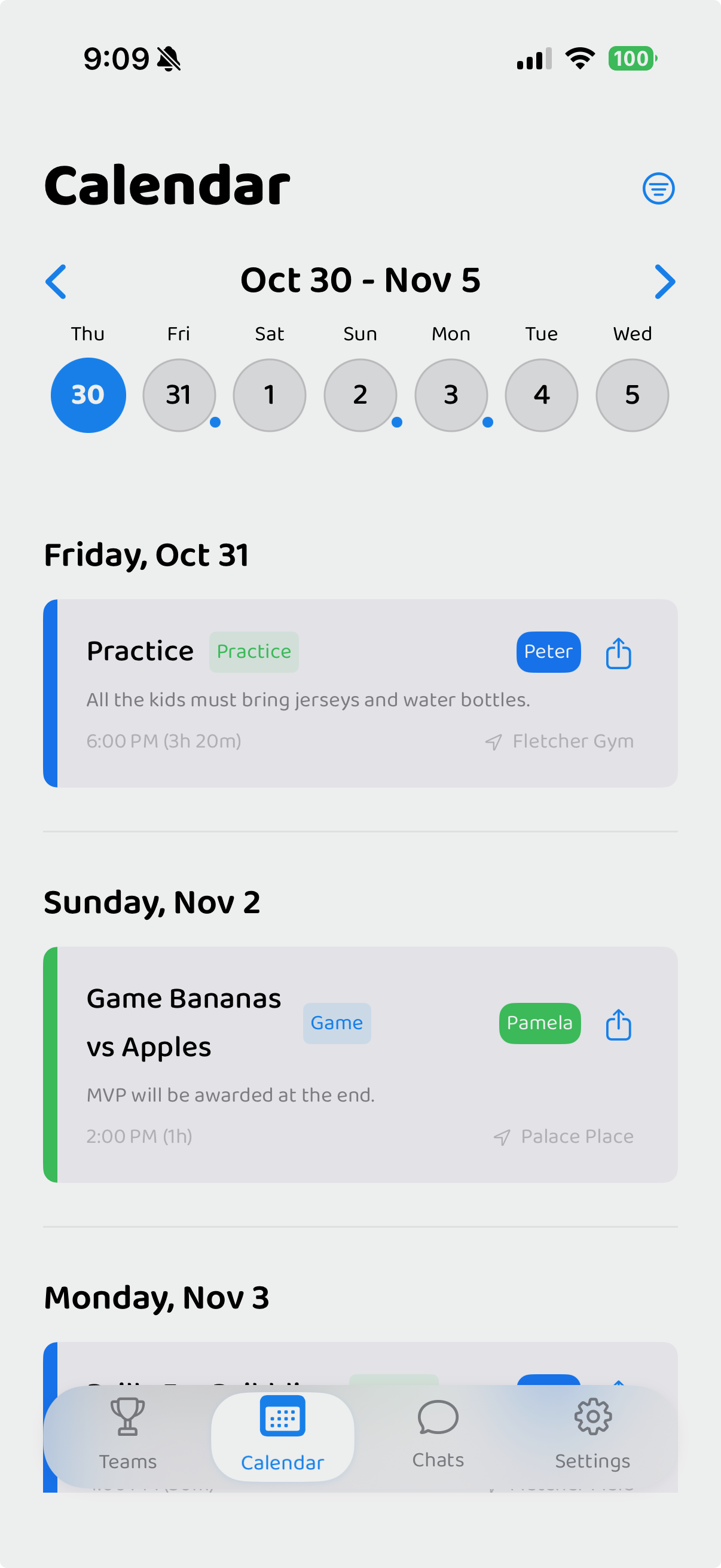 HuddleUp Calendar App